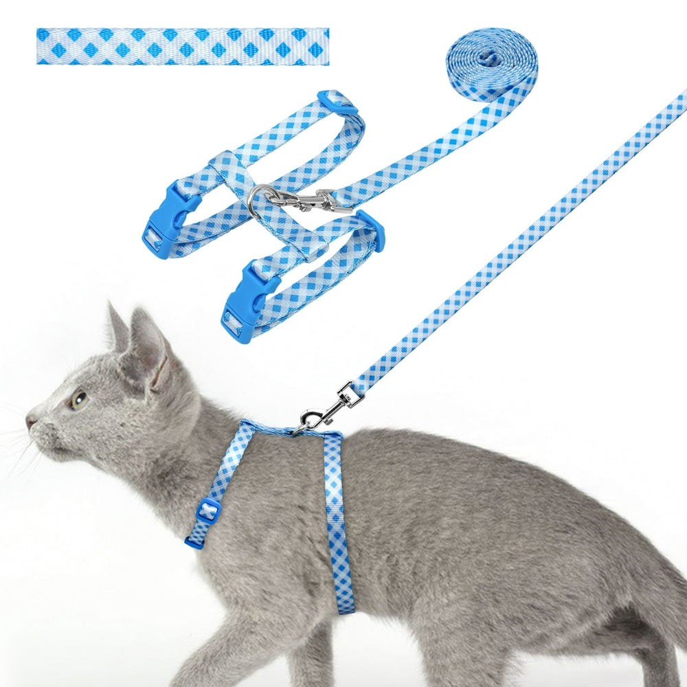Cat Walking Vest Harness with Leash Set, Teal, Small product photo