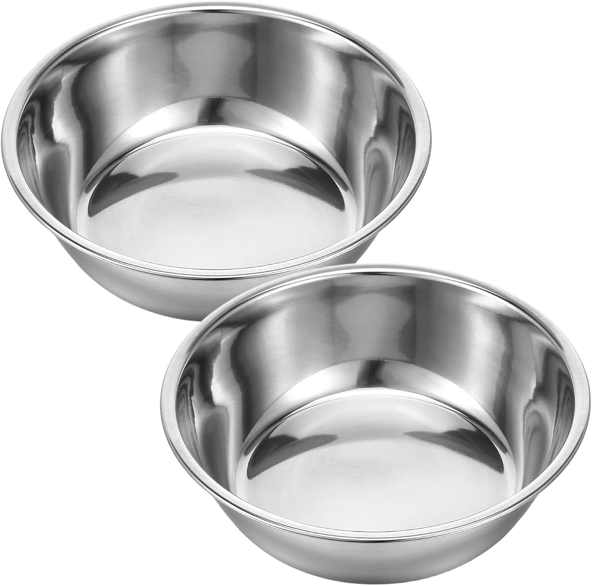 Stainless Steel Water and Food Bowl Set 2-Piece, Silver product photo