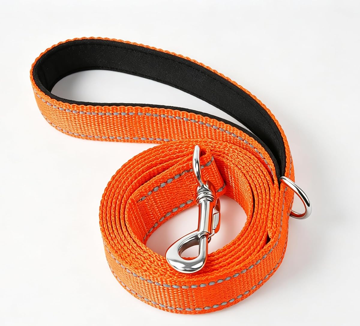 5-Foot Reflective Nylon Dog Leash, Rust Orange product photo