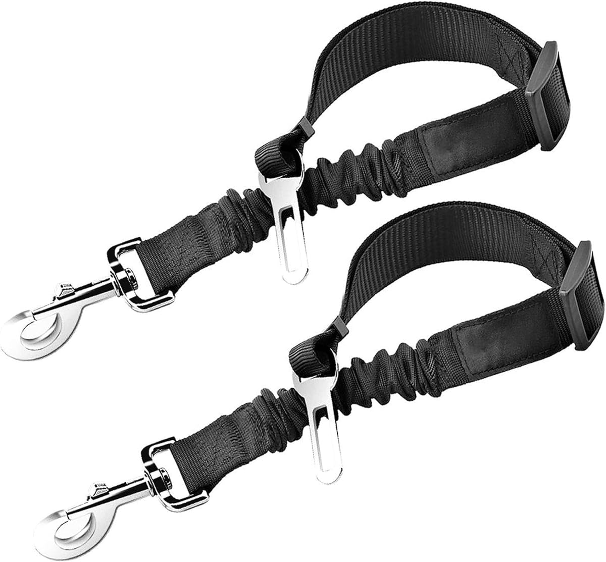 Adjustable Dog Car Seat Belt Tether 2-Pack, Black product photo