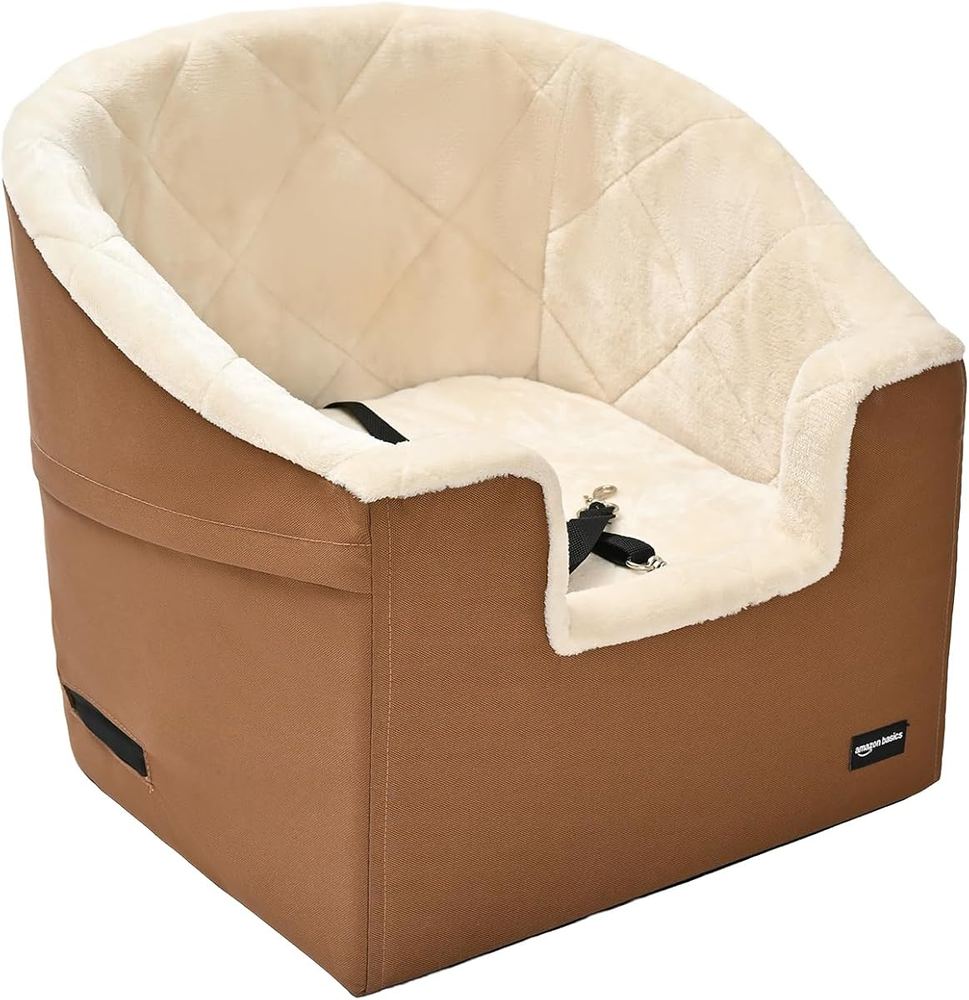 Mays BlueRiver Petware Booster Car Seat for Small Dogs, Tan studio product photo