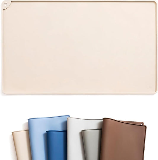 Boot-Tray Style Under-Bowl Spill Mat, Sand Beige product photo