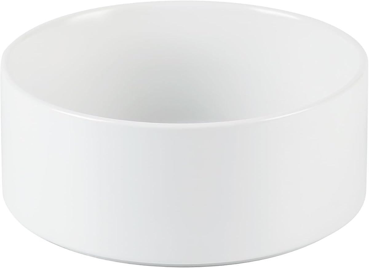 Ceramic-Look Melamine Dog Bowl with Rubber Ring, Cream product photo