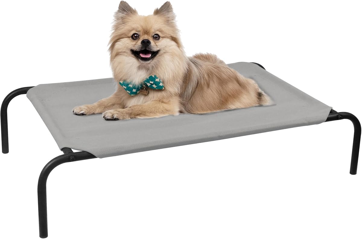 Elevated Cot Dog Bed with Steel Frame, Green, Large product photo