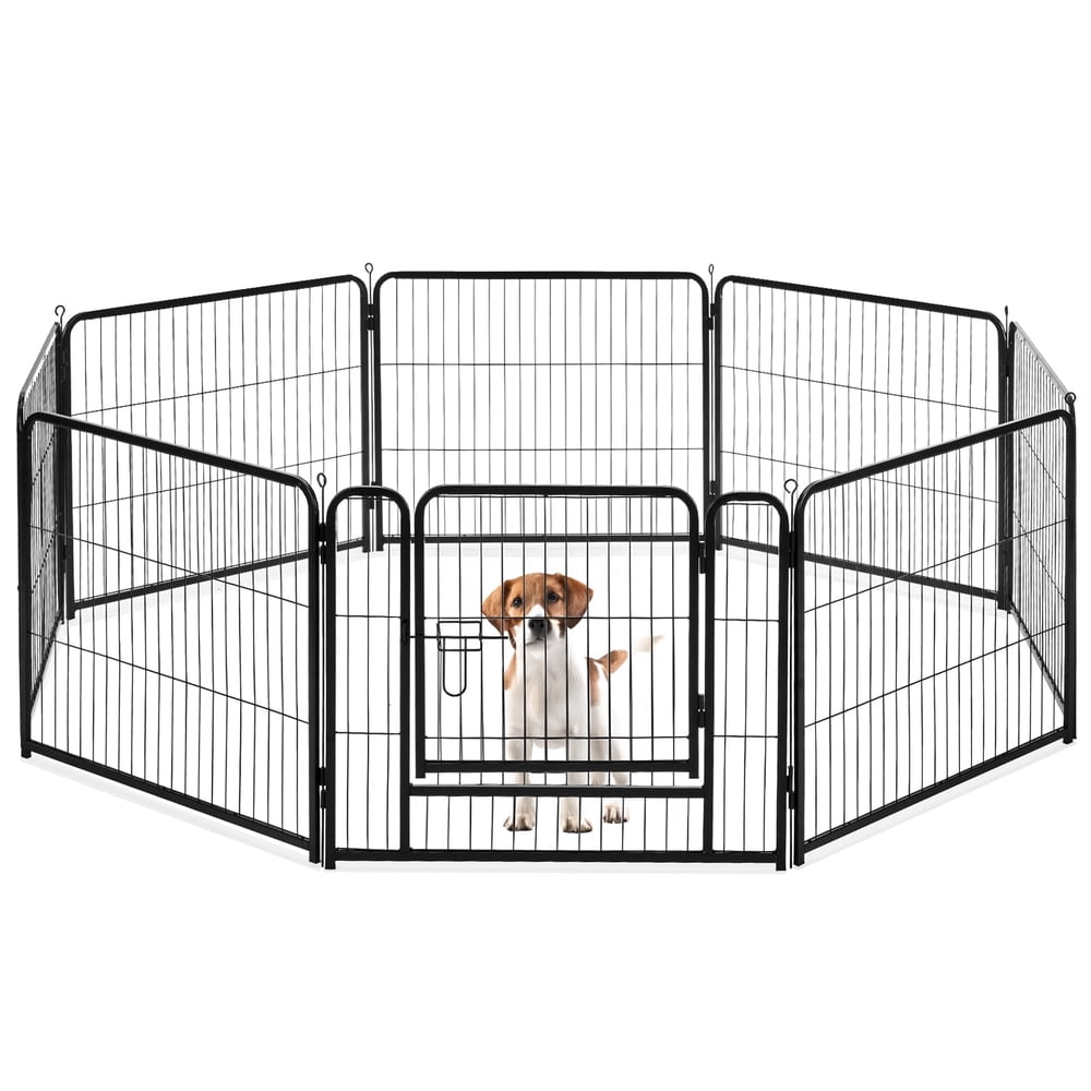 Foldable Metal Exercise Playpen 8-Panel, Black product photo