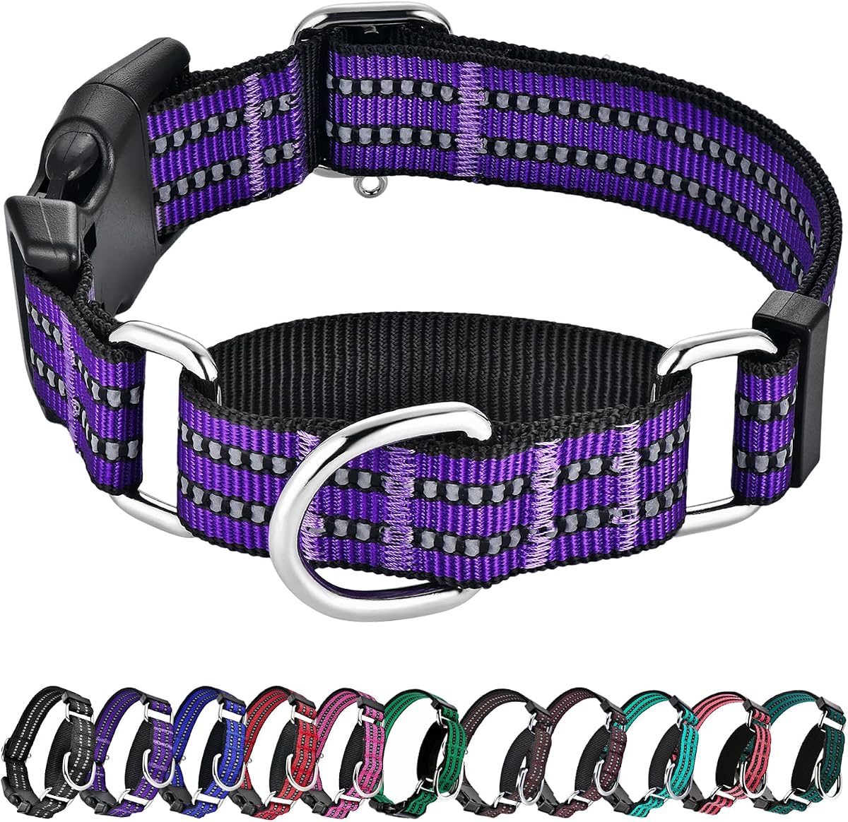 Martingale Nylon Training Collar, Burgundy, Large product photo
