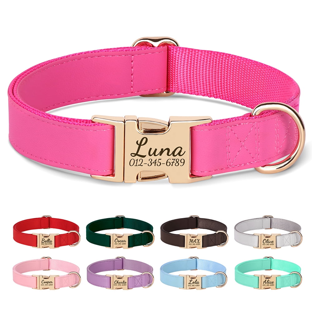 Personalizable Buckle Dog Collar with ID Slot, Tan, Medium product photo