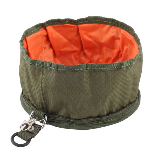 Portable Fabric Travel Pet Bowl Set 2-Piece, Green product photo