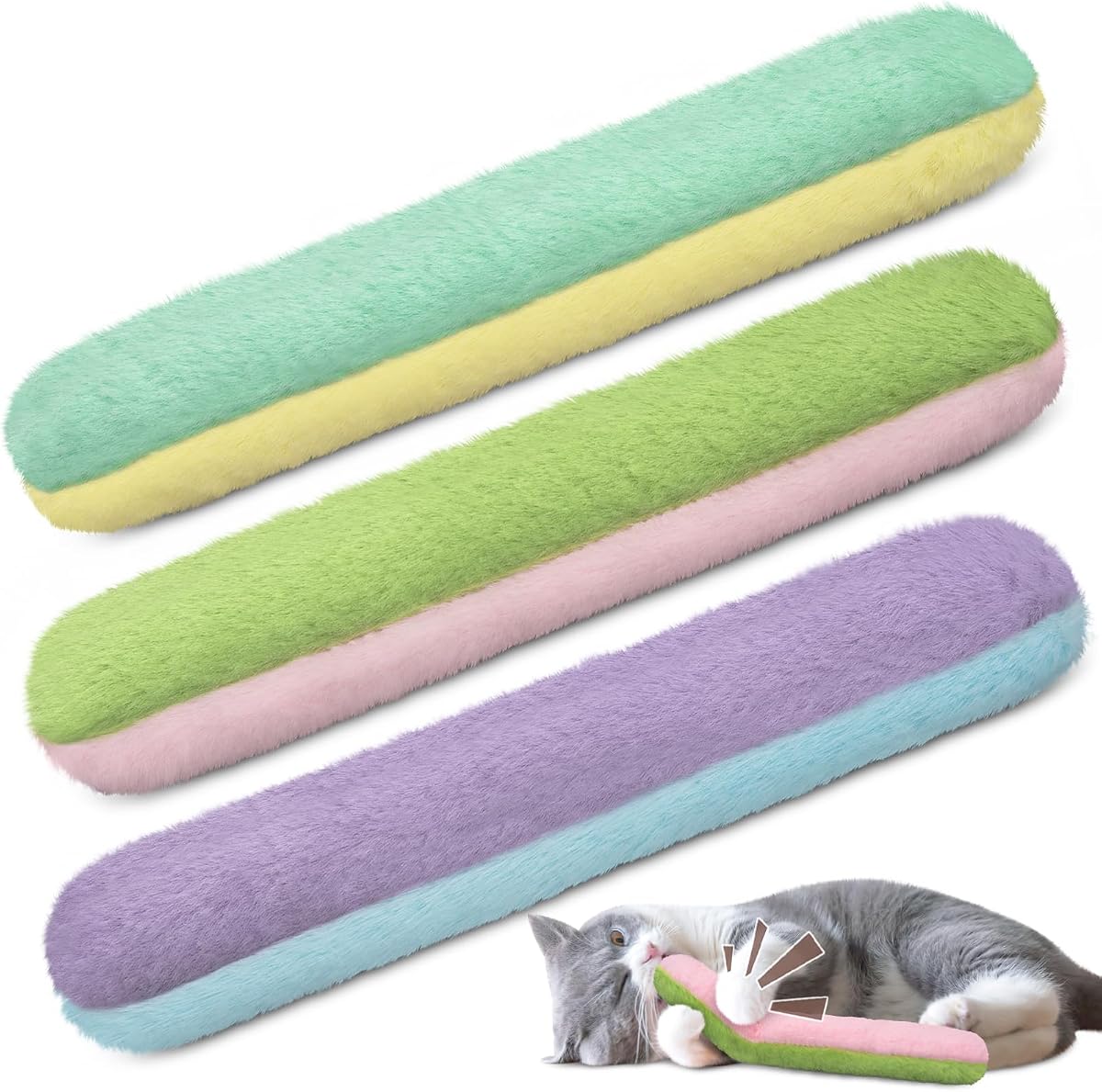 Refillable Pouch Plush Kicker Toy, Green product photo