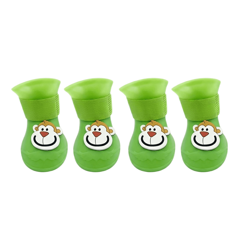 Rubber Non-Slip Dog Boots Set of 4, Black, Medium product photo