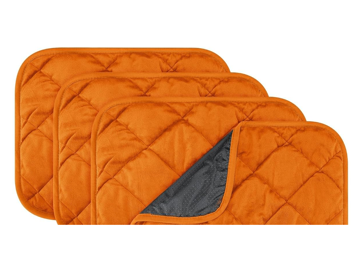 Self-Warming Reflective Cat Mat, Rust Orange product photo