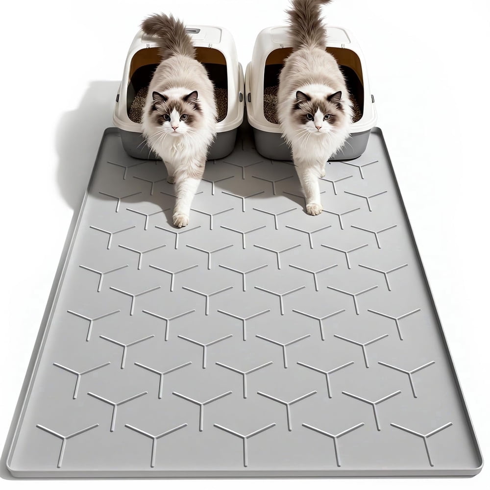 Silicone Litter Trapping Mat, Warm Gray product photo