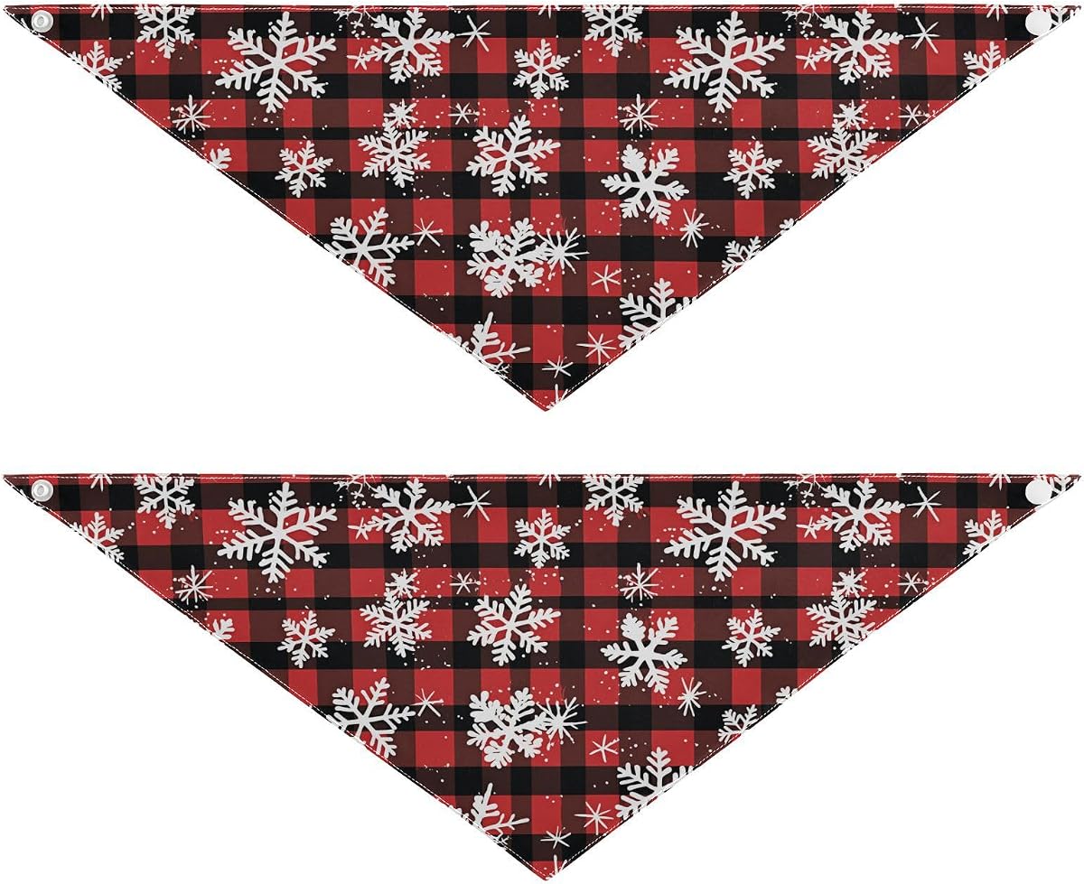 Snap-On Dog Bandana 2-Pack, Plaid Set product photo