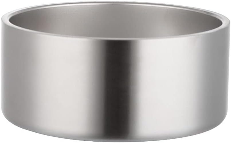 Stainless Steel Non-Slip Dog Bowl 64oz, Brushed Silver product photo