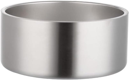 Stainless Steel Non-Slip Dog Bowl 64oz, Brushed Silver product photo