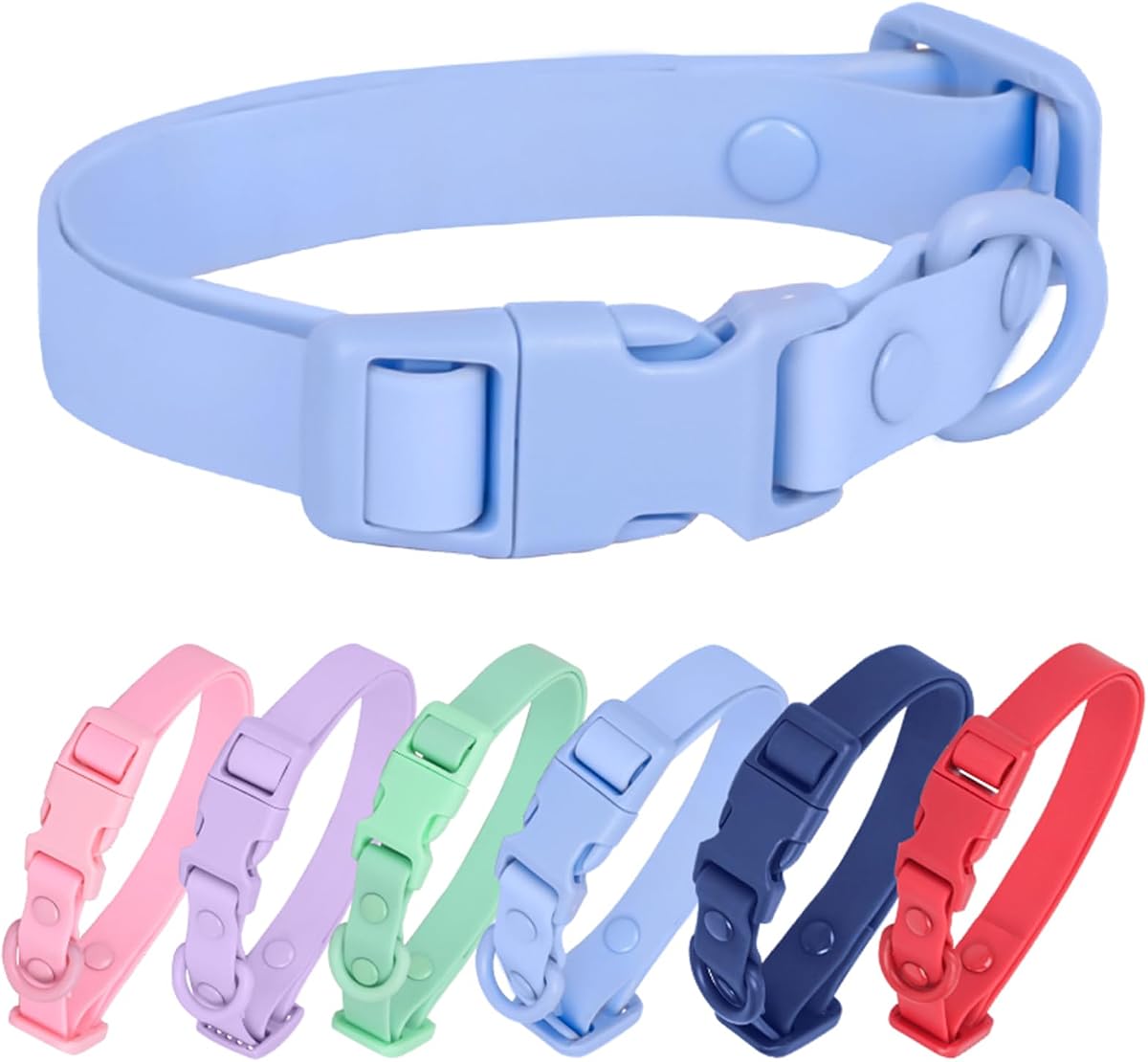 Waterproof Coated-Webbing Dog Collar, Black, Medium product photo